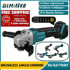 4-Speed 18V 125mm Brushless Angle Grinder Cordless Replace For Makita Battery UK