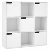 9 Cube Cabinet Bookcase Storage Unit Display Shelves Chipboard w/ 5 Doors White