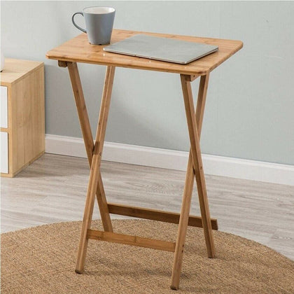 Folding Wooden TV Table Fold Up Desk Side Dinner Laptop Tray Coffee Picnic Tea