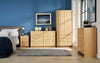 Oak Wardrobe 2 Door 3 Drawer with Hanging Rail and Storage Shelf Bedroom Unit