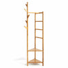 Wooden Coat Stand Rack Bamboo Clothes Hanger Coat Hat Umbrella Floor Standing