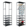 Clothes Coat Rail Garment Dress Hanging Display Stand Shoe Rack Shelf Storage UK