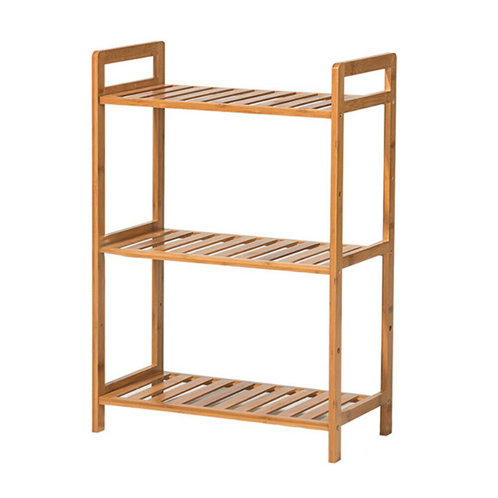 3/4/5 Tier Bamboo Wood Ladder Storage Display Unit Plant Flower Book Shelf Rack