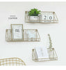 Industrial Wall Mounted Shelf Unit Metal Wire Floating Shelves Office Room Decor