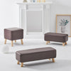 Faux Leather PU Footstool Ottomans Foot Rest Living Room Wood legs Sofa