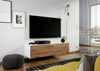 Wall Mounted Hung Floating White / Oak TV Unit Media Cabinet 1 Door 120cm Nevada