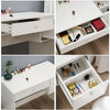 2 Drawers Flip up Mirror Storage Makeup Dressing Table Dresser Desk Furniture UK