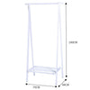 Floor Stand Garment Rail Wooden Clothes Hanging Display Rack With Shelf Bedroom