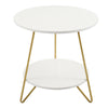 Gold Finish Round 2 Tiers Side Table Coffee Table Room Living Room Furniture NEW