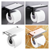 Stainless Steel Toilet Paper Roll Holder w/ Phone Storage Shelf Wall Mounted UK