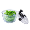 Glass Bowl Salad Spinner 4.75Qt Large Vegetable Dryer Washer BPA-Free
