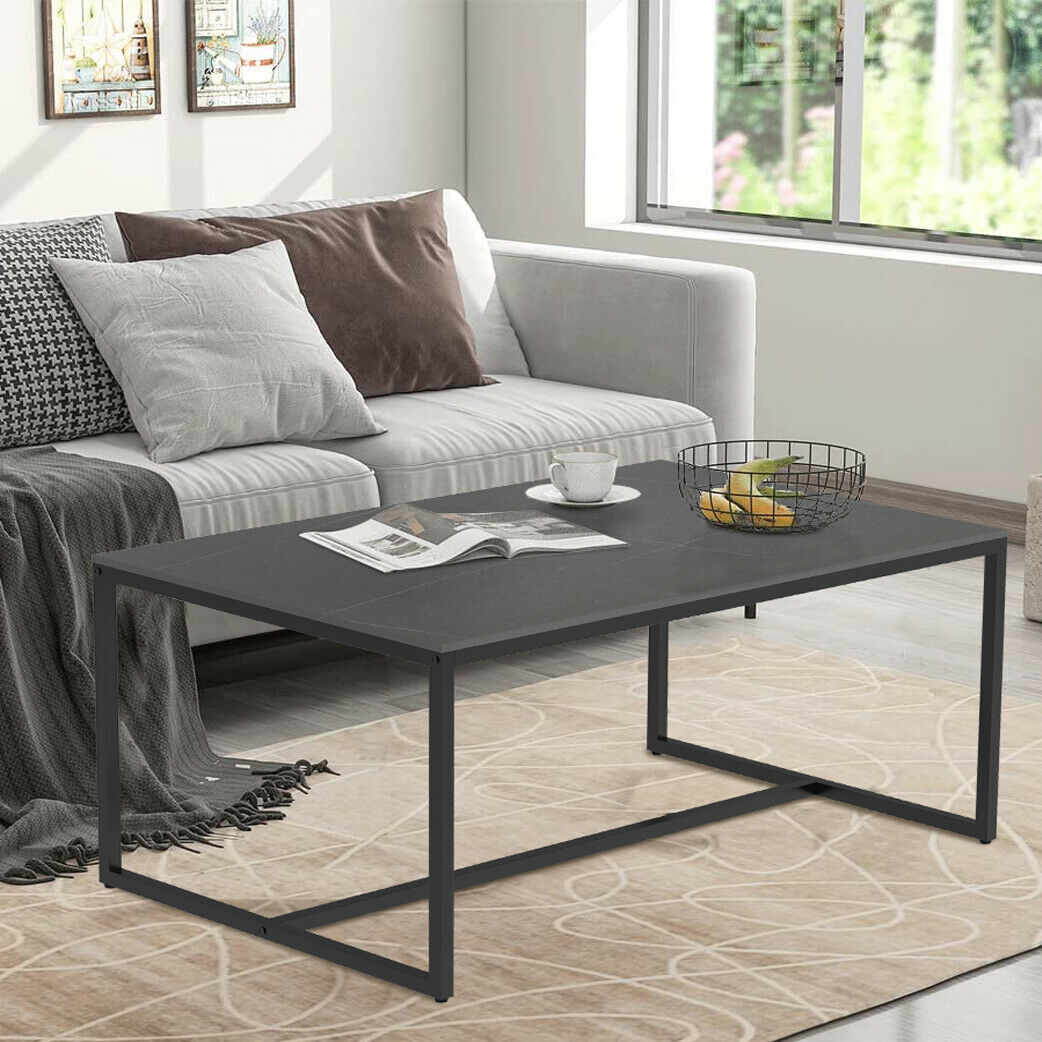 Modern Rectangular Marble Coffee Table Sofa Side End Table Living Room Furniture