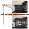 2.5x2m Retractable Awning Manual Outdoor Garden Canopy Patio Sun Shade Shelter