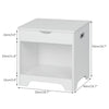 White Bedside Table Toy Box Wooden End Table Storage Cabinet Nightstand w/ Shelf