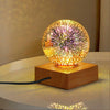 Room Night Light 3D Firework Glass LED Bedside USB Rechargeable Desk Table Lamp