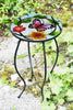 Iron/Glass Round Side Coffee Table Mosaic Design Garden Patio Flower Plant Stand
