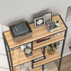 Open Bookshelf Rustic Industrial Style Shelves Wood and Metal Bookcase Furniture
