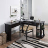Corner Computer Desk L-Shaped Study Gaming Table With Shelves Home Office
