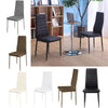 2/4/6* Dinning Chairs Set Kitchen PU Leather Padded Seat High Back Metal Legs