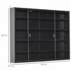 5-Tier Wall Mounted Cabinet Display Shelf Unit w/ Adjustable Shelves Glass Doors