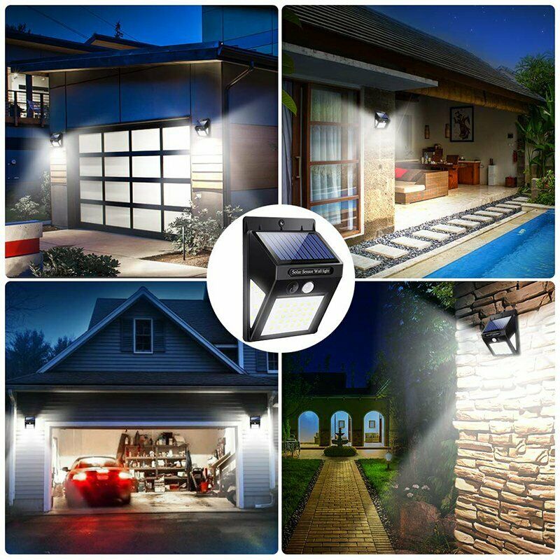 Solar Power Motion Sensor Garden Outdoor Floodlight LED PIR Security Light Save