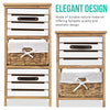 3 Bedroom Cabinet Unit Bedside Bathroom Table Nightstand Storage Wooden Wicker