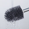 Soft Silicone Bristle Toilet Brush & Holder Bathroom WC Set Cleaning Brush Base
