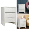 Modern Bedside Table Cabinet Chest of Drawers Nightstand with 3 Drawers White