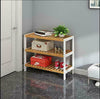 LYNEN 2/3 TIER WOOD NATURAL BAMBOO SHOE RACK ORGANISER STAND STORAGE SHELF UNIT