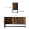 Industrial TV Stand Rustic Solid Wood Vintage Storage Unit Metal Media Cabinet