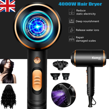 4000W Salon Negative Ionic Hair Dryer Hot Blower Straightener Curler Beauty Tool