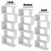 Wood Bookcase Bookshelf S Shape 5 Tier Shelves Free Standing Shelving Storage