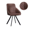 2X Brown/Grey Faux leather/Velvet Dining Chairs Set Kitchen Dining Room Chairs