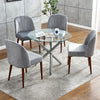 Velvet Dining Chairs Table and Chairs Set Small Lounge Sofa Padded Seat Modern