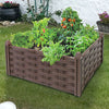 Raised Garden Planter Flower Bed Fence Lawn Edging Pot 4 Piece Rattan Effect