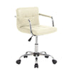 Cushioned Computer Office Desk Chair Chrome Legs Lift Swivel Small Adjustable