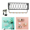 Wall Mounted Shelf Hooks Basket Wire Rack Storage Unit With Key Hanging Hangers