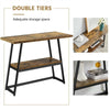 Wood Console Table 2-Tier Industrial Entryway Table with Storage Shelf Rustic