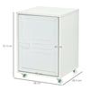 Metal Rolling File Cabinet White Louvered Storage Office Organizer Filing Table