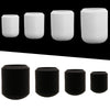 BLACK/WHITE HEAVY DUTY RUBBER FERRULES Chair Stool Table Feet Grip Tip End Caps