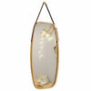 Oval Mirror Bamboo Framed Hanging with Adjustable Leather Strap Wall Mirrors New