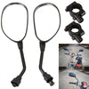 2pcs Universal Rear View/Side Wing Black Motorcycle Scooter Mirrors Motorbike UK