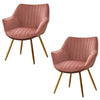 Set of 2 Dining Chairs Retro Gold Metal Legs Office Kitchen Lounge Chair Velvet