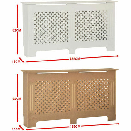Oxford Radiator Cover Traditional MDF Wood Grill Guard White Unfinished Large