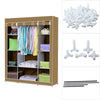 Fabric Canvas Wardrobe With Clothes Hanging Rail Shelves Storage Cupboard Grey