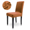 Velvet Dining Chair Cover Removable Seat Protector High Back Chair Elastic Cover