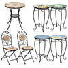 Mosaic Bistro Set Outdoor Patio Garden Furniture Side Table Set Folding Chairs