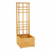 Garden Wooden Plant Box With Trellis Support Patio Lattice Planter Flowerpot