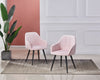 Set of 2 Fabric Armchair Dining Chairs with Knocker Padded Dining Room Kitchen