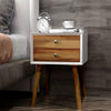 Wooden Nightstand End Table Storage Cabinet Home Furniture W/ Sliding Drawers